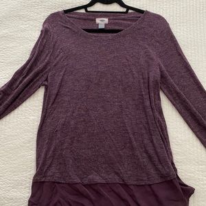 Purple heathered long sleeve, M